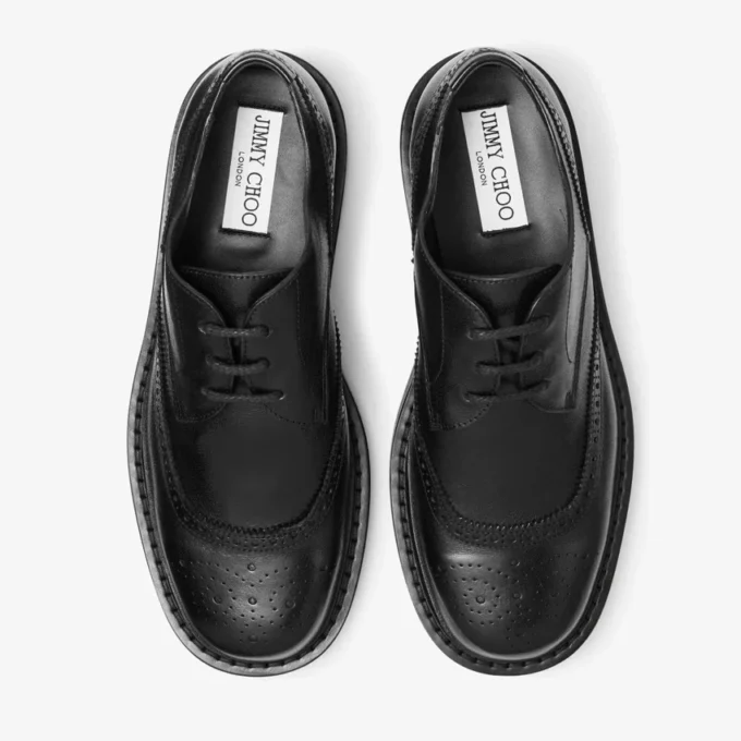 Mocassini Rowan Derby Brogue in pelle vintage nera Mocassini Rowan Derby Brogue in pelle vintage nera