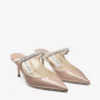 Mule Bing 65 in pelle verniciata rosa balletto con cinturino di cristalli Mule Bing 65 in pelle verniciata rosa balletto con cinturino di cristalli