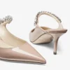 Mule Bing 65 in pelle verniciata rosa balletto con cinturino di cristalli Mule Bing 65 in pelle verniciata rosa balletto con cinturino di cristalli