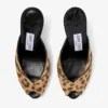 Mule Brigitte 100 in cavallino con stampa leopardata naturale Mule Brigitte 100 in cavallino con stampa leopardata naturale
