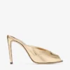 Mule Brigitte 100 in pelle metallizzata liquida dorata Mule Brigitte 100 in pelle metallizzata liquida dorata