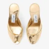 Mule Brigitte 100 in pelle metallizzata liquida dorata Mule Brigitte 100 in pelle metallizzata liquida dorata