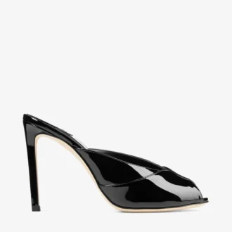 Mule Brigitte 100 in vernice nera