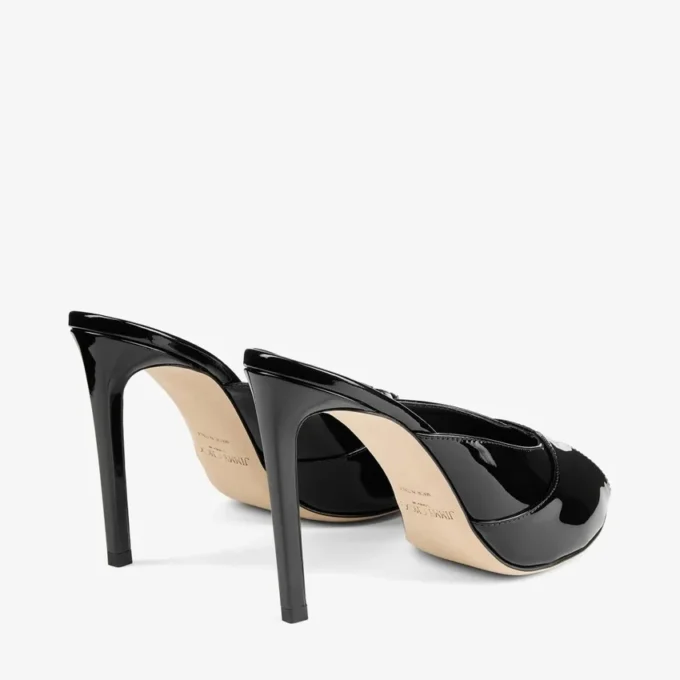 Mule Brigitte 100 in vernice nera