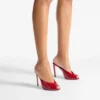 Mule Brigitte 100 in vernice rosso rubino