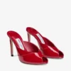 Mule Brigitte 100 in vernice rosso rubino