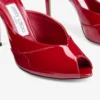 Mule Brigitte 100 in vernice rosso rubino