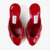 Mule Brigitte 100 in vernice rosso rubino
