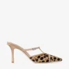 Mule Gloria 85 in pelle di cavallino con stampa leopardata naturale Mule Gloria 85 in pelle di cavallino con stampa leopardata naturale