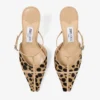 Mule Gloria 85 in pelle di cavallino con stampa leopardata naturale Mule Gloria 85 in pelle di cavallino con stampa leopardata naturale