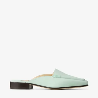 Mule Slide in pelle nabuk color menta