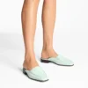 Mule Slide in pelle nabuk color menta Mule Slide in pelle nabuk color menta