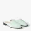 Mule Slide in pelle nabuk color menta Mule Slide in pelle nabuk color menta