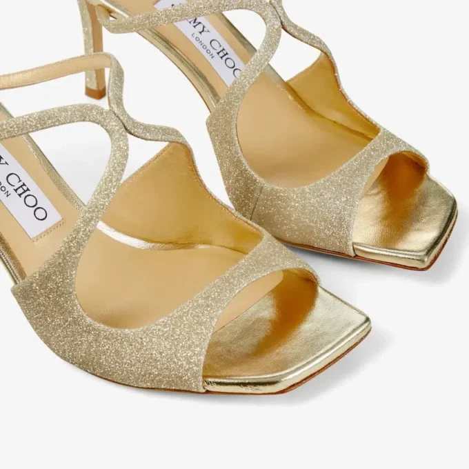 Mules Anise 75 in tessuto glitterato Platinum Ice Mules Anise 75 in tessuto glitterato Platinum Ice