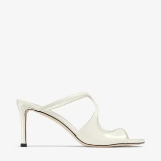Mules Anise 75 in vernice color latte