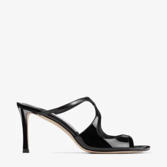 Mules Anise 75 in vernice nera