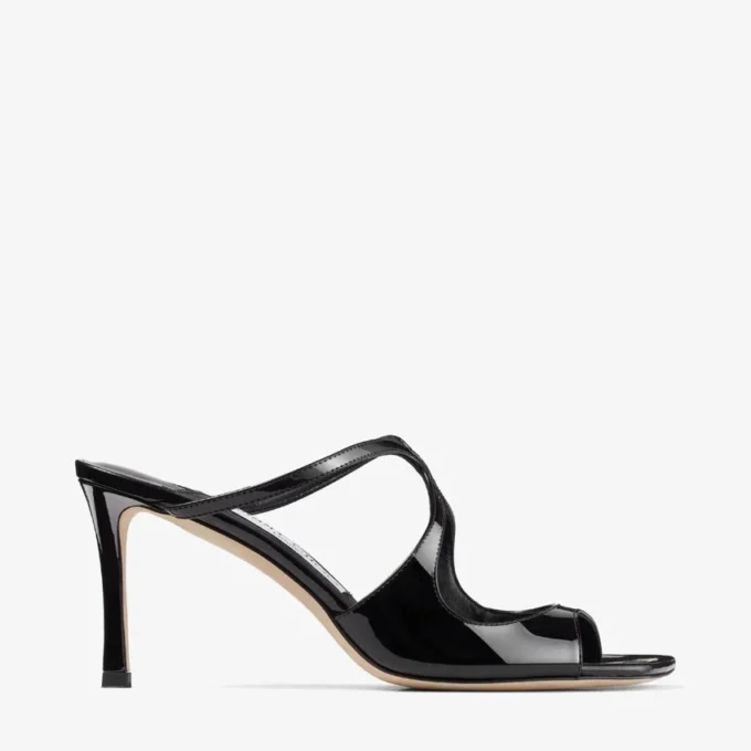 Mules Anise 75 in vernice nera