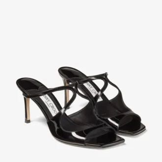 Mules Anise 75 in vernice nera