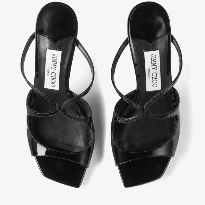 Mules Anise 75 in vernice nera