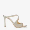 Mules Anise 95 in tessuto glitterato Platinum Ice Dusty Mules Anise 95 in tessuto glitterato Platinum Ice Dusty
