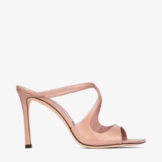 Mules Anise 95 in vernice rosa ballet