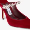 Mules Bing 100 in velluto rosso rubino con decorazioni in cristallo Mules Bing 100 in velluto rosso rubino con decorazioni in cristallo