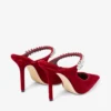 Mules Bing 100 in velluto rosso rubino con decorazioni in cristallo Mules Bing 100 in velluto rosso rubino con decorazioni in cristallo