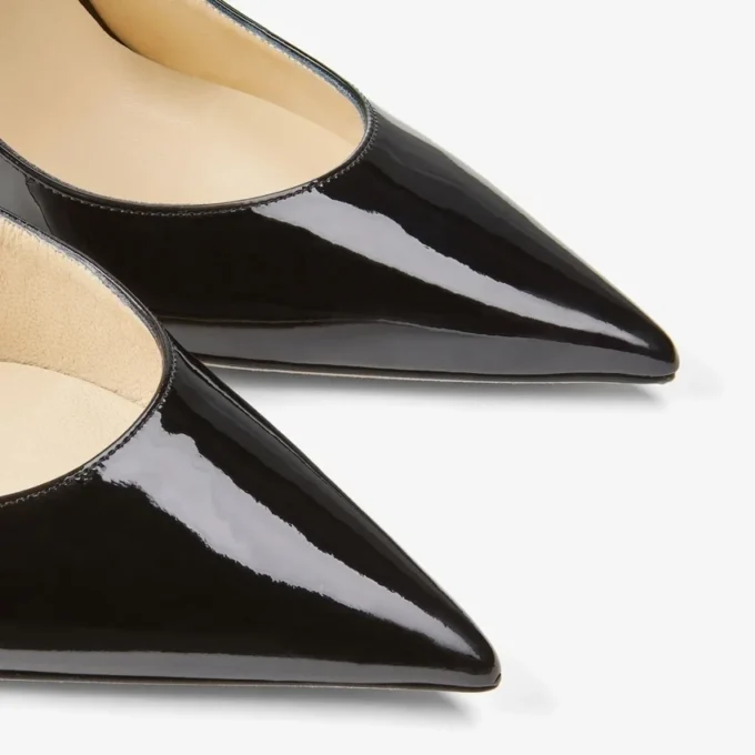 Mules Bing 100 in vernice nera con cinturino in cristallo Mules Bing 100 in vernice nera con cinturino in cristallo