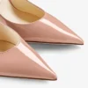 Mules Bing 100 in vernice rosa balletto con cinturino di cristalli