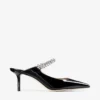 Mules Bing 65 in vernice nera con cinturino in cristallo Mules Bing 65 in vernice nera con cinturino in cristallo