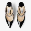 Mules Bing 65 in vernice nera con cinturino in cristallo Mules Bing 65 in vernice nera con cinturino in cristallo