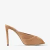 Mules Brigitte 100 in pelle scamosciata color caramello Mules Brigitte 100 in pelle scamosciata color caramello