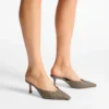 Mules Vivi 65 in pelle di struzzo color taupe Mules Vivi 65 in pelle di struzzo color taupe