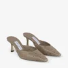 Mules Vivi 65 in pelle di struzzo color taupe Mules Vivi 65 in pelle di struzzo color taupe