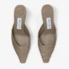 Mules Vivi 65 in pelle di struzzo color taupe Mules Vivi 65 in pelle di struzzo color taupe