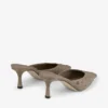 Mules Vivi 65 in pelle di struzzo color taupe Mules Vivi 65 in pelle di struzzo color taupe