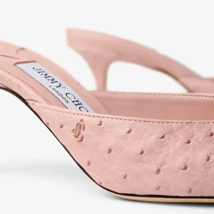 Mules Vivi 65 in pelle di struzzo rosa Mules Vivi 65 in pelle di struzzo rosa