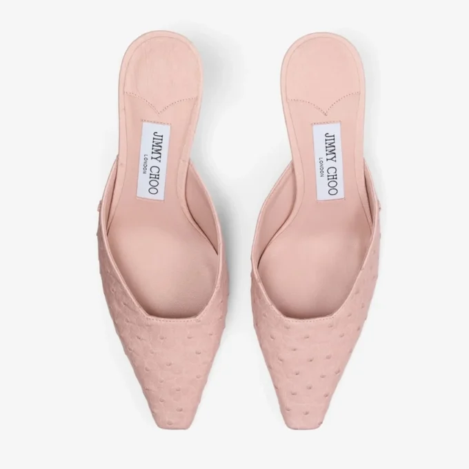 Mules Vivi 65 in pelle di struzzo rosa Mules Vivi 65 in pelle di struzzo rosa