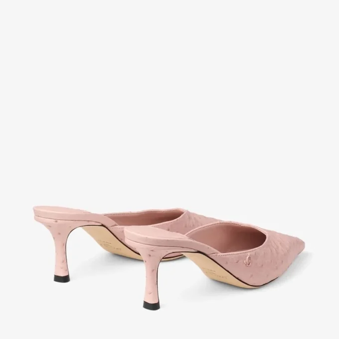 Mules Vivi 65 in pelle di struzzo rosa Mules Vivi 65 in pelle di struzzo rosa