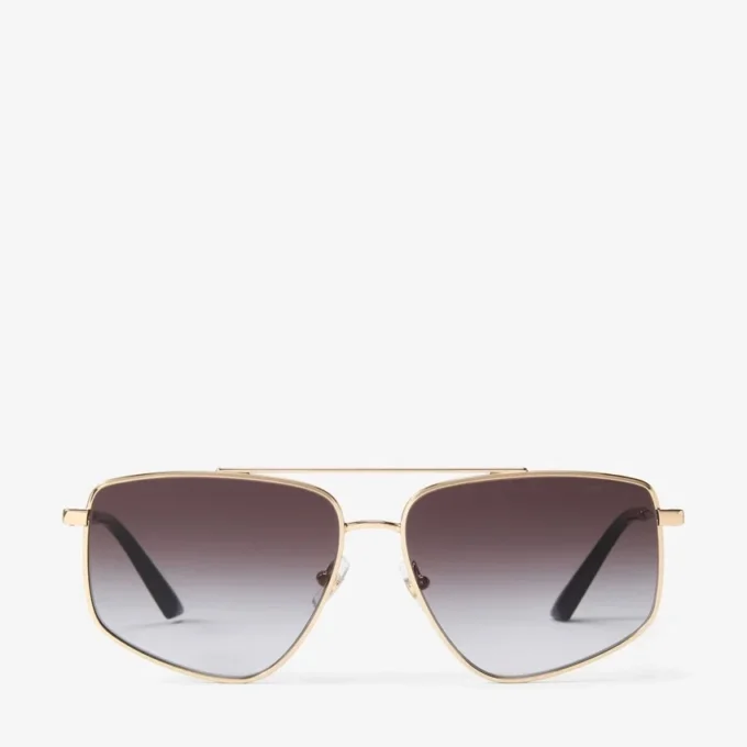 Occhiali da sole Aviator Alyssa in oro pallido Occhiali da sole Aviator Alyssa in oro pallido