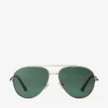 Occhiali da sole Aviator Astor in metallo oro pallido e verde Occhiali da sole Aviator Astor in metallo oro pallido e verde