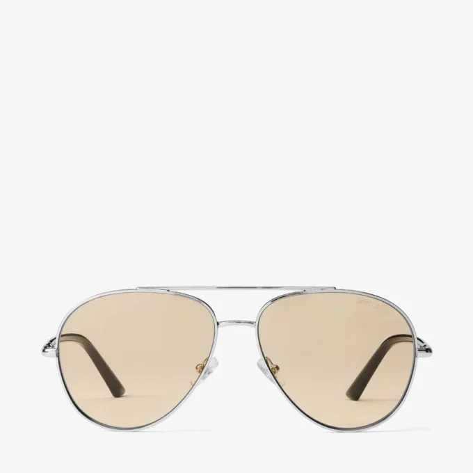 Occhiali da sole Aviator in metallo argento e giallo chiaro Astor Occhiali da sole Aviator in metallo argento e giallo chiaro Astor