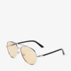 Occhiali da sole Aviator in metallo argento e giallo chiaro Astor Occhiali da sole Aviator in metallo argento e giallo chiaro Astor