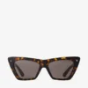 Occhiali da sole cat-eye in acetato color Havana e marrone scuro Occhiali da sole cat-eye in acetato color Havana e marrone scuro