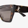Occhiali da sole cat-eye in acetato color Havana e marrone scuro Occhiali da sole cat-eye in acetato color Havana e marrone scuro