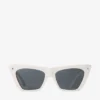Occhiali da sole cat-eye in acetato color latte e grigio Occhiali da sole cat-eye in acetato color latte e grigio