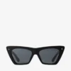 Occhiali da sole Cat-Eye in acetato nero e grigio Occhiali da sole Cat-Eye in acetato nero e grigio