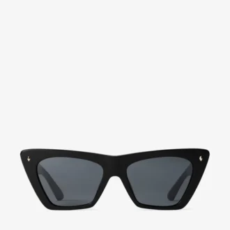 Occhiali da sole Cat-Eye in acetato nero e grigio Occhiali da sole Cat-Eye in acetato nero e grigio