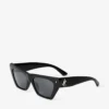 Occhiali da sole Cat-Eye in acetato nero e grigio Occhiali da sole Cat-Eye in acetato nero e grigio