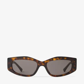 Occhiali da sole geometrici Uma in acetato Havana marrone scuro